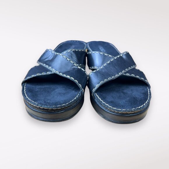 Aerosoles Leather Sandals Black Open Toe Slip On Size 6.5 - Picture 8 of 10